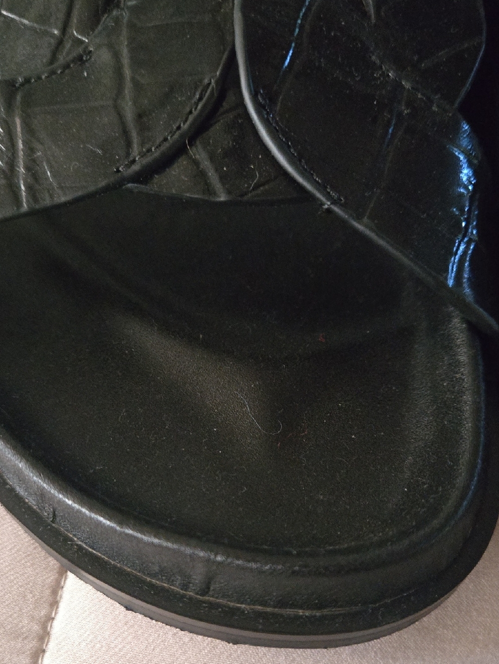 Toteme Black Croc-Embossed Gladiator Sandals - Picture 5 of 15